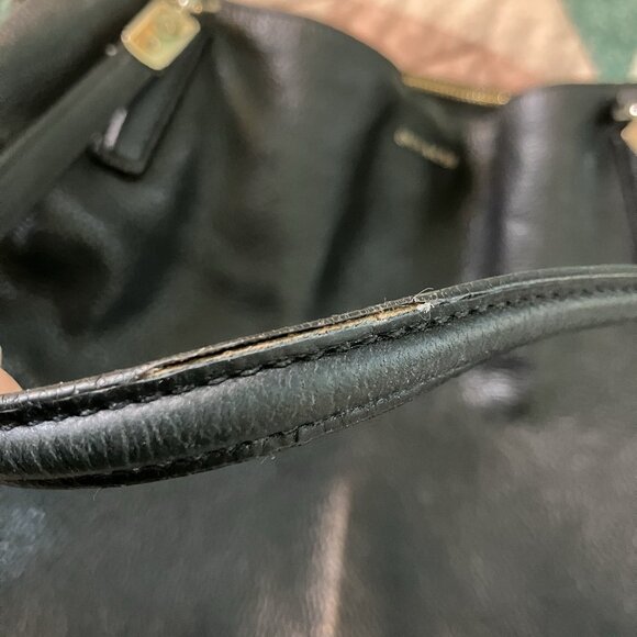 Coach Madison Cafe Carryall Womens Black Pebbled Leather Shoulder Bag Purse - Picture 6 of 16